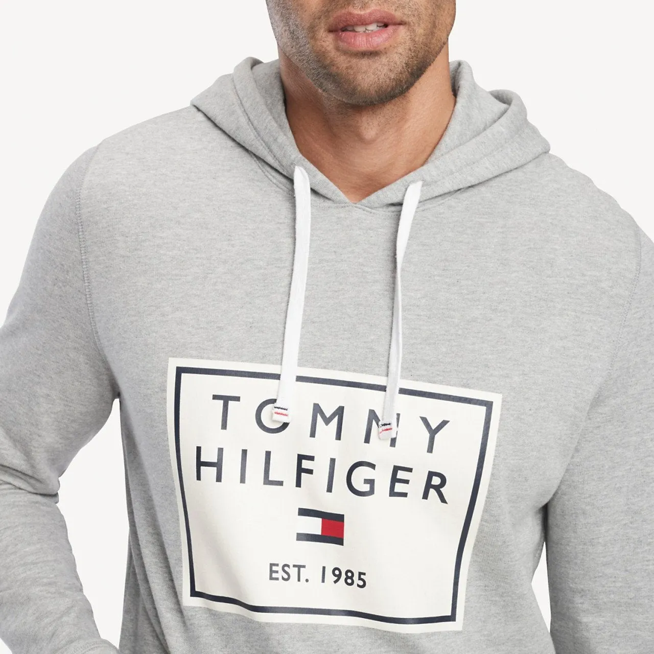 Tommy Hilfiger Men's Brushed Back Fleece Pullover Hoodie Red