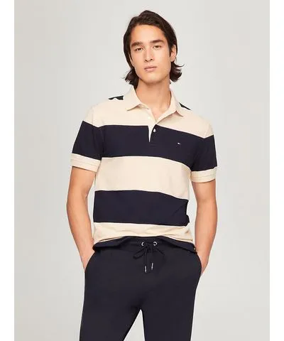 Tommy Hilfiger Men's Slim Fit Rugby-Stripe Polo