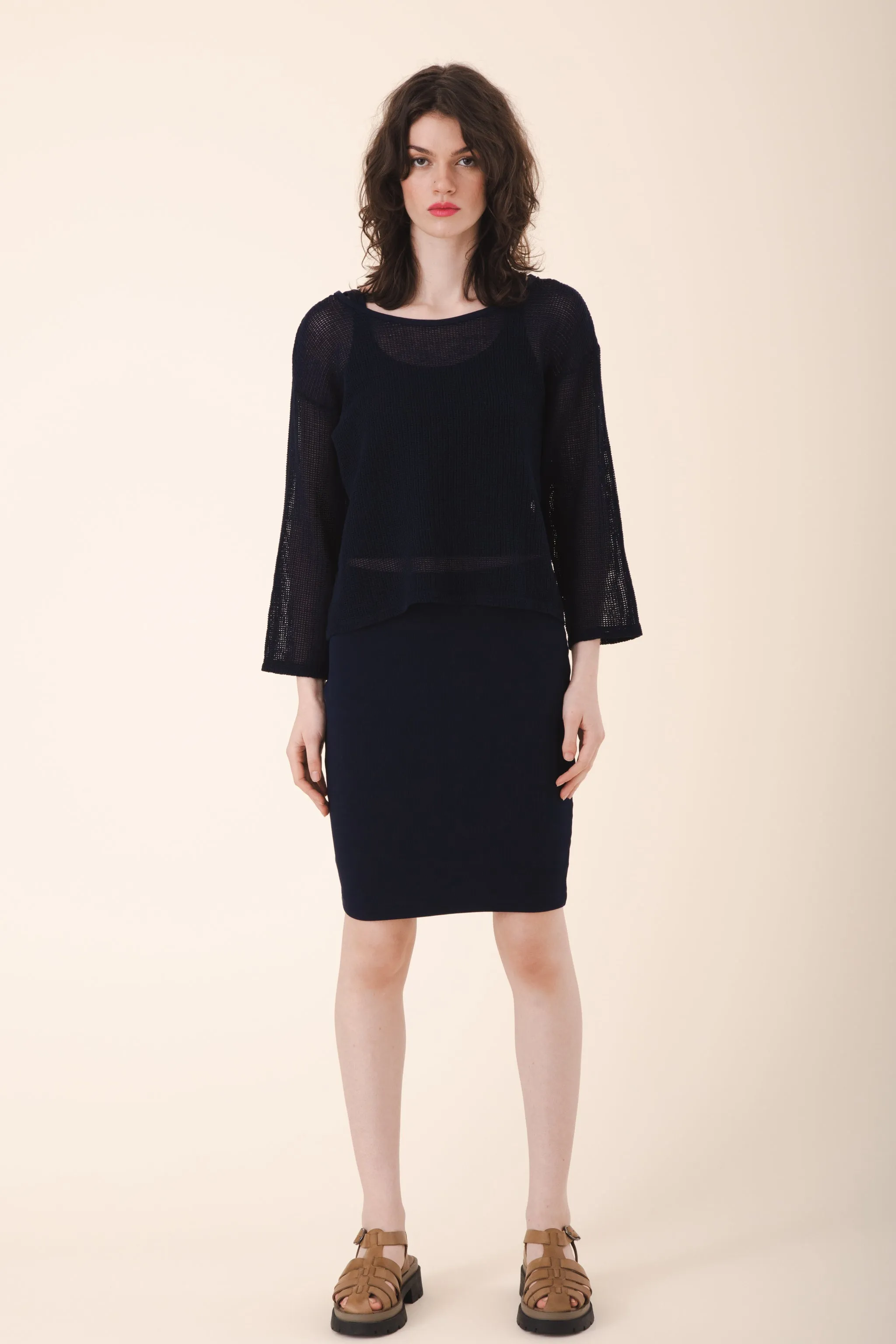 Trim Skirt in Midnight