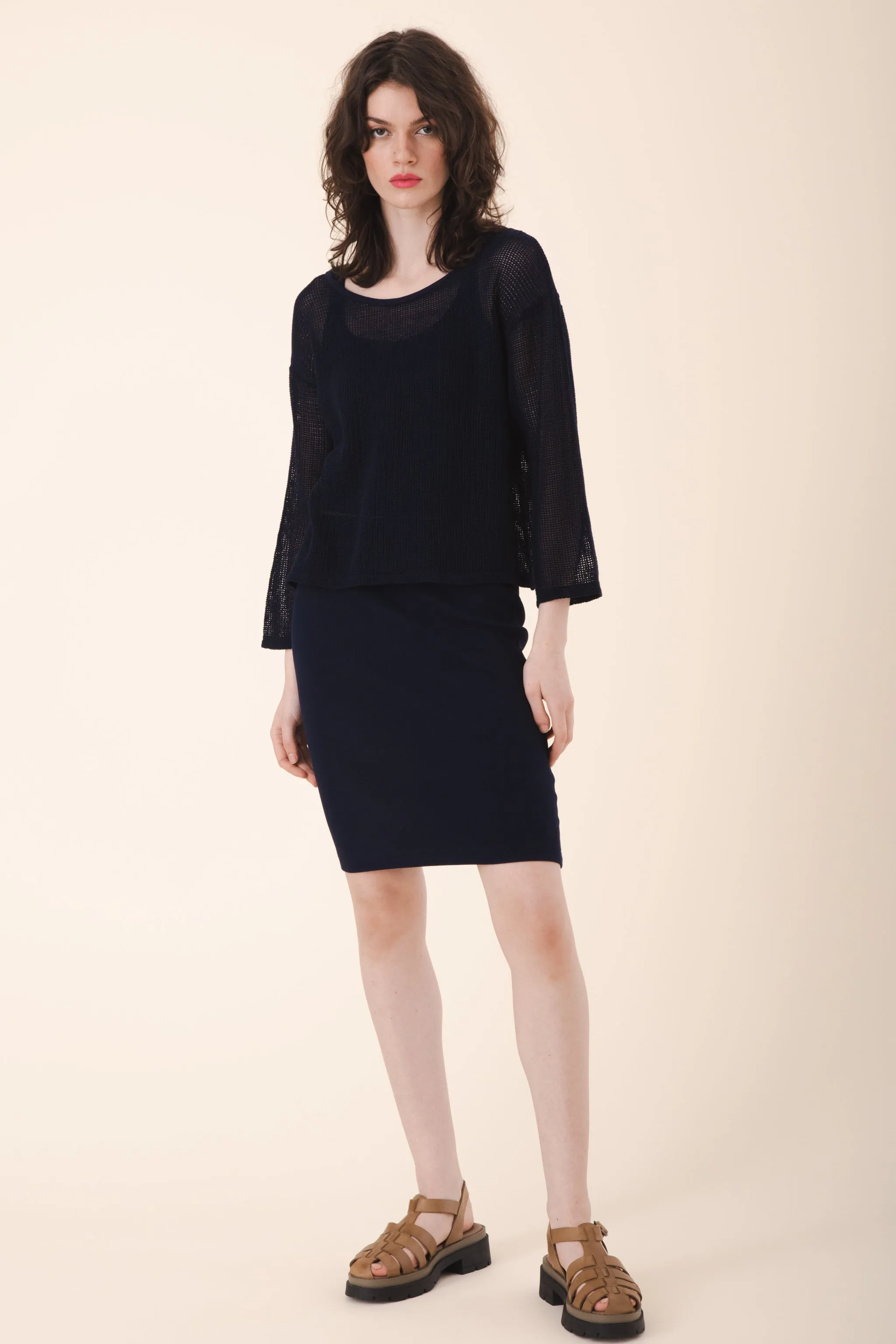 Trim Skirt in Midnight