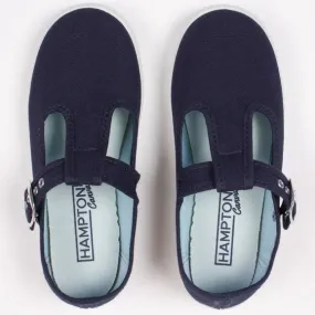 Trotter Navy Blue Canvas T-Bar Shoes: Size 22 (Brand New)