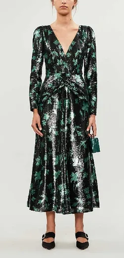 Twist Leaf Sequin Dress