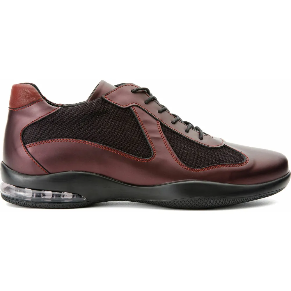 Vinci Leather The Zona Burgundy Leather Sneaker (15123)