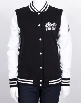 white and black womens janelle monae letterman jacket