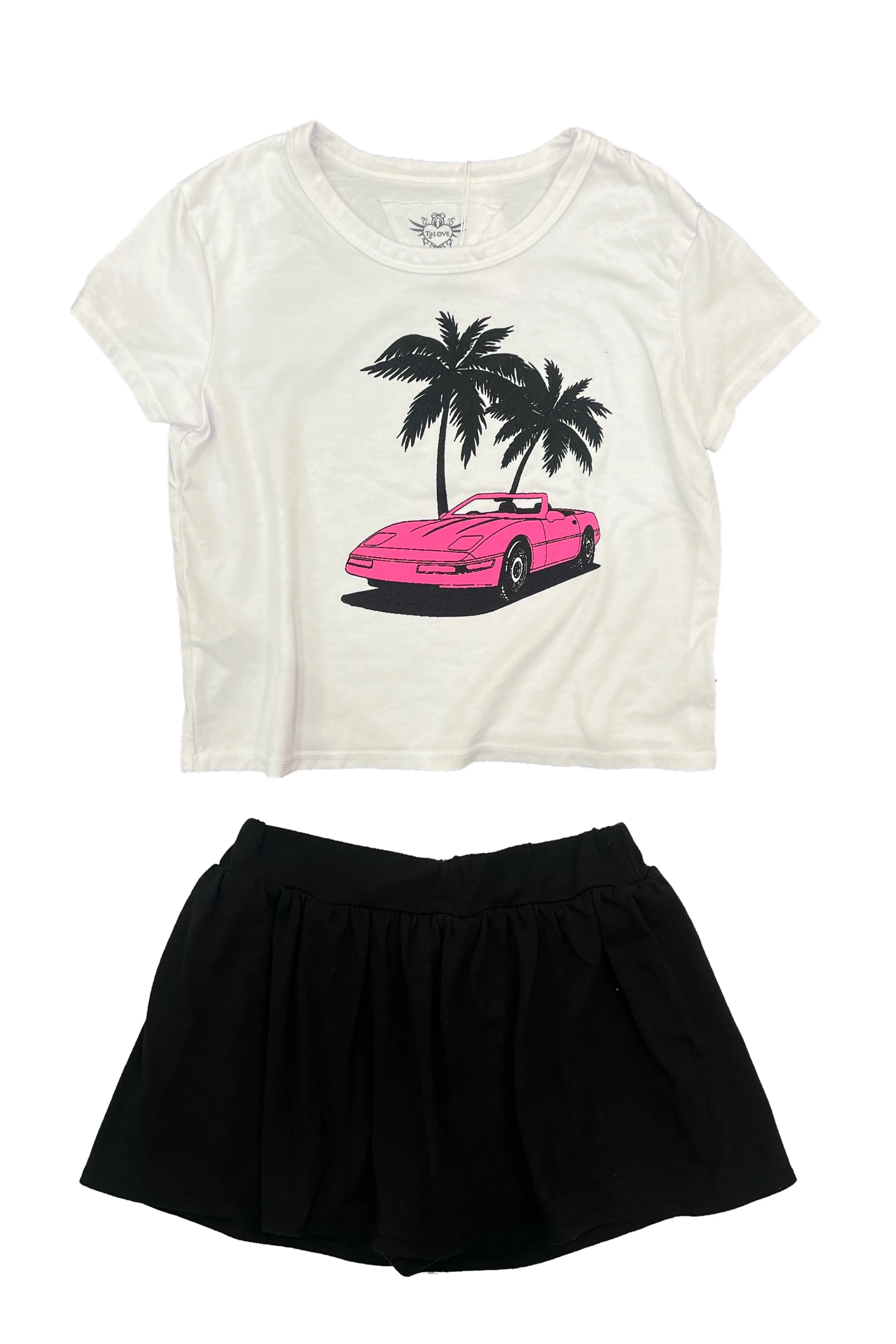 White Barbie Car Tee