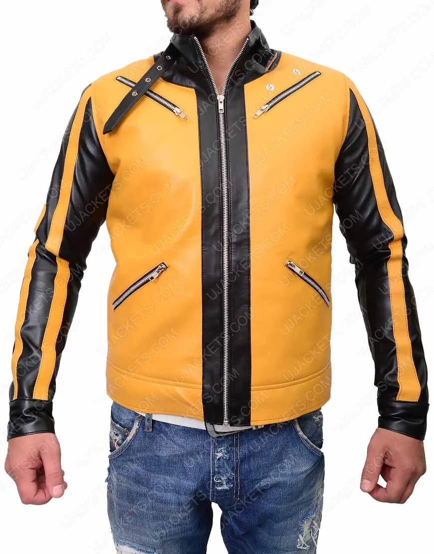 Wolfenstein 2 Jacket | Black and Yellow Color Outfit - Ujackets