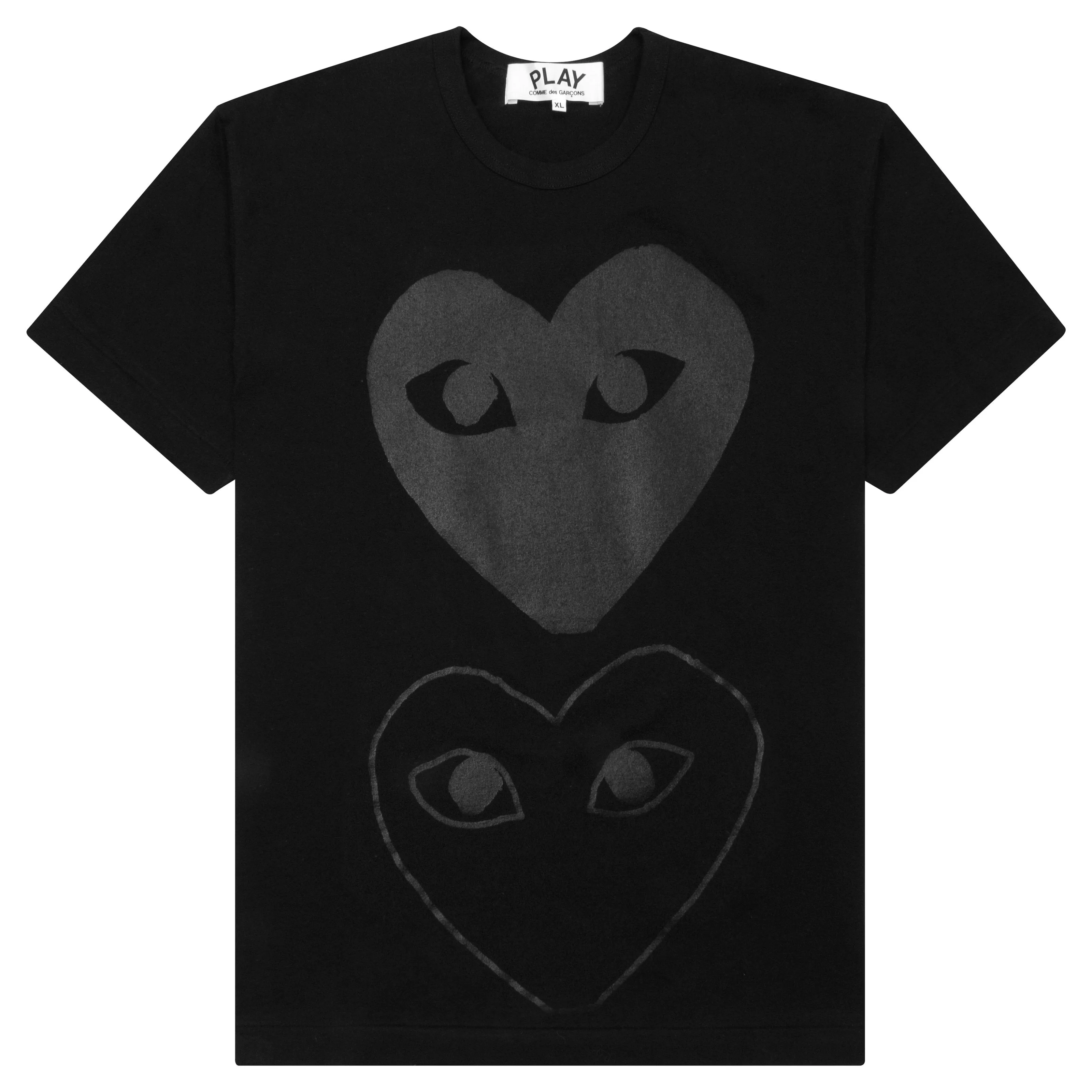 Women's Double Hearts T-Shirt - Black/Black