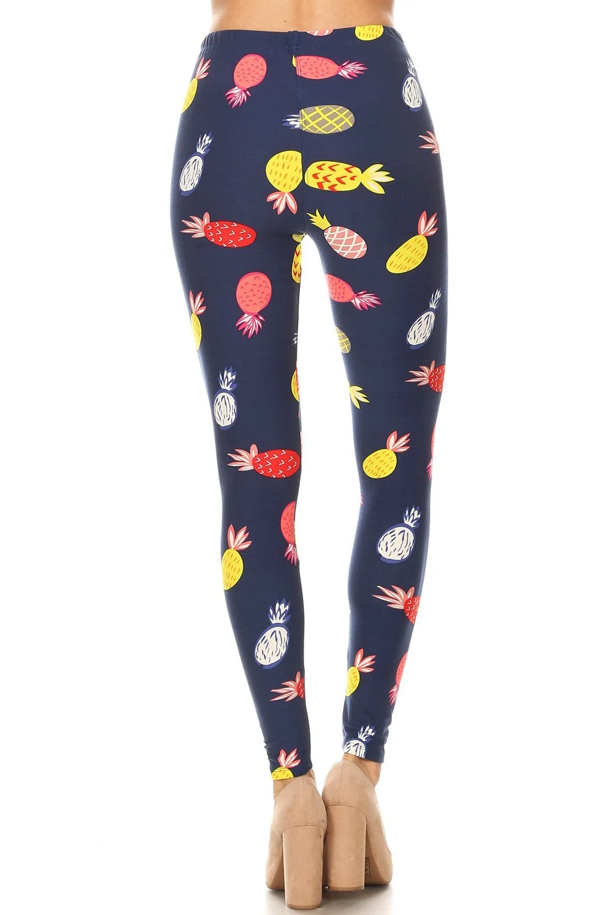 Women's Regular Colorful Pineapple Fruit Pattern Printed Leggings