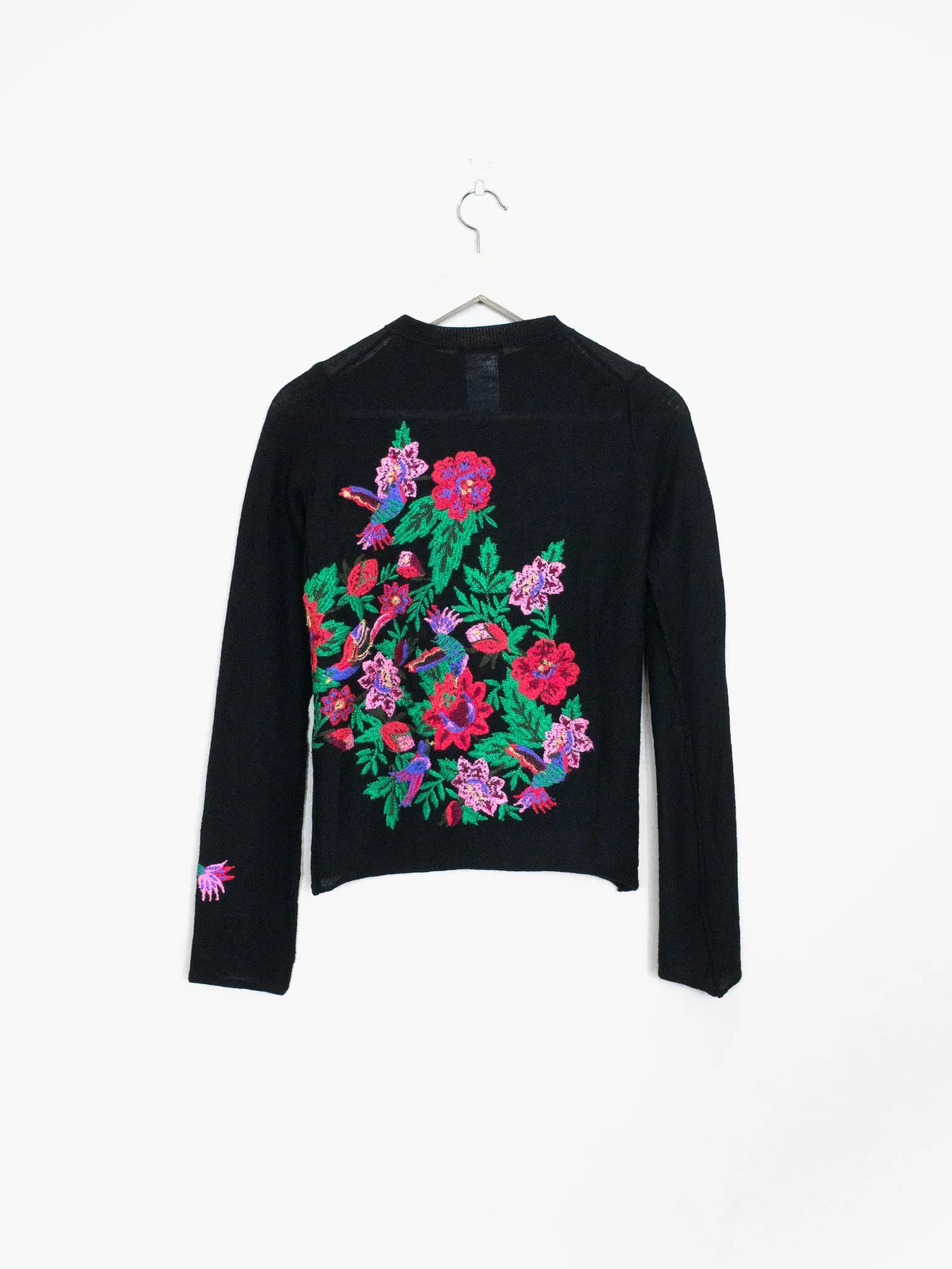 Yohji Yamamoto Y's Floral Appliqué Sweater