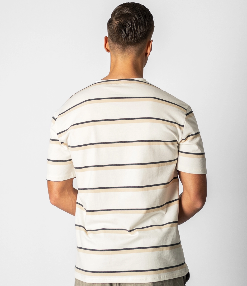 Zumo Oversized T-shirts BUXTON-3-STRIPE OffWhiteSandAnthra